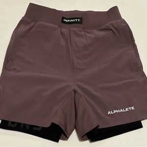 Alphalete Infinity mens Shorts Purple - size XS - Inseam 5”